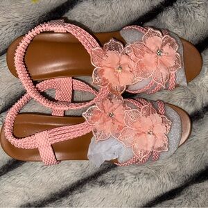 Elegant Pink Floral Women's Sandals